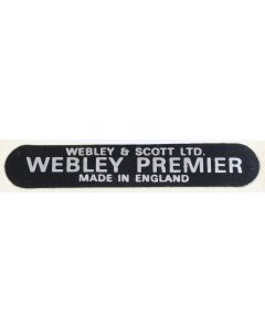 Webley Premier Mk1 Label Part No. PREM1LABEL