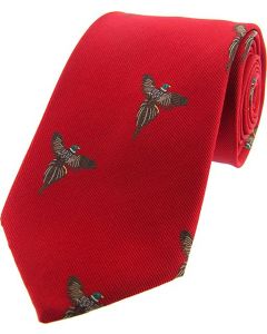 Woven Silk Tie Pheasant Red