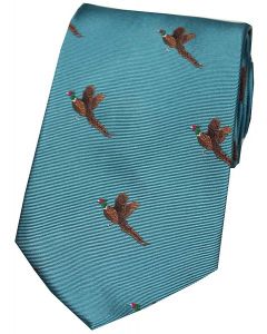 Woven Silk Tie Pheasant Teal 