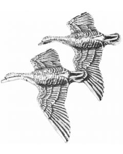 Flying Ducks Pewter Brooch