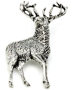 Red Stag Pewter Brooch