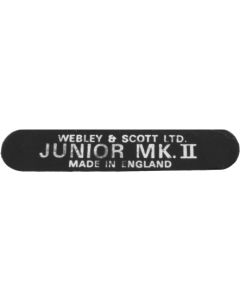 Webley Junior Mk 2 Label Part No. JUNIOR2LABEL
