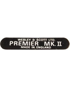 Webley Premier Mk 2 Label Part No. PREM2LABEL