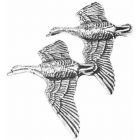 Flying Ducks Pewter Brooch