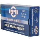 PPU .222 Soft Point 50gr (20 Rounds)