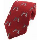 Soprano Woven Silk Red Tie Boxing Hares